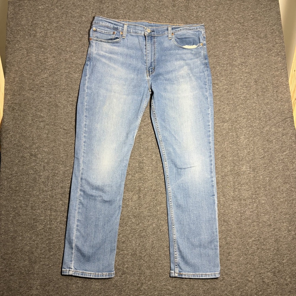 Levi's 511 Slim Fit Jeans Mens 40x32 Blue Denim Cotton Stretch Whiskers Detail